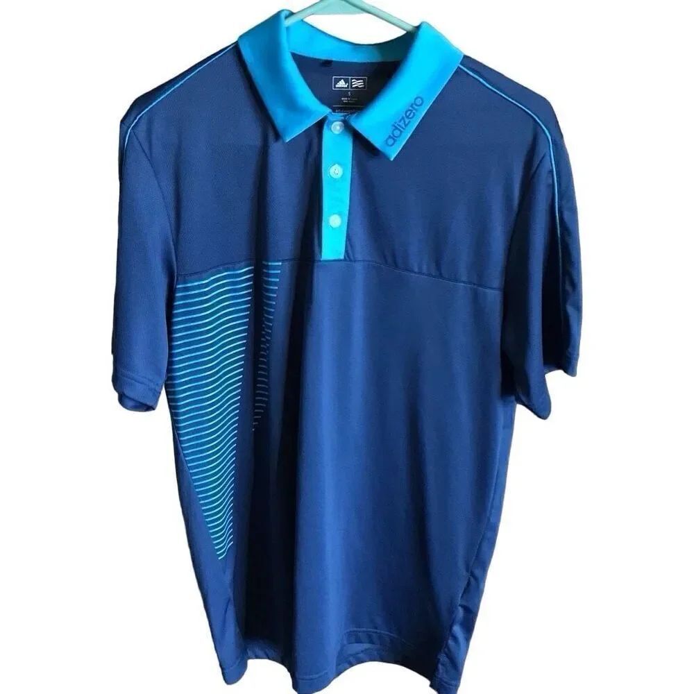 Adidas Golf Adizero golf polo shirt men’s SZ Small blue turquoise